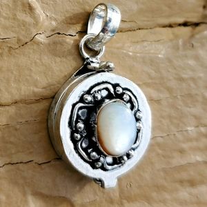 New Moonstone Silver Poison Locket Pendant